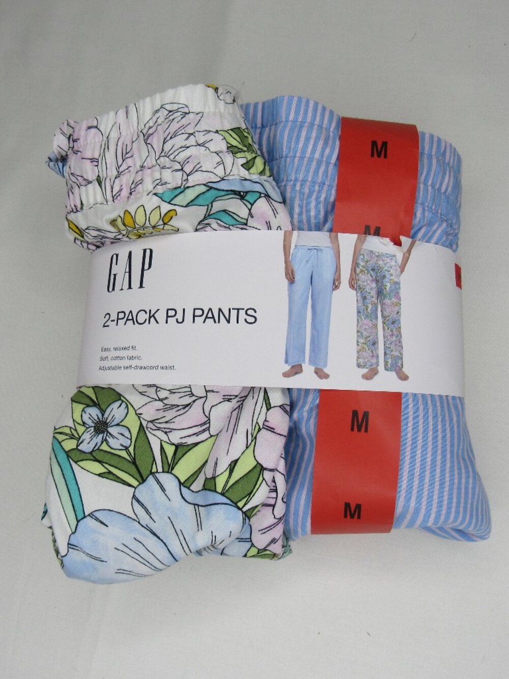 Gap 2 Pack PJ Pajama Pants New NWT Women's M Medium Floral Striped